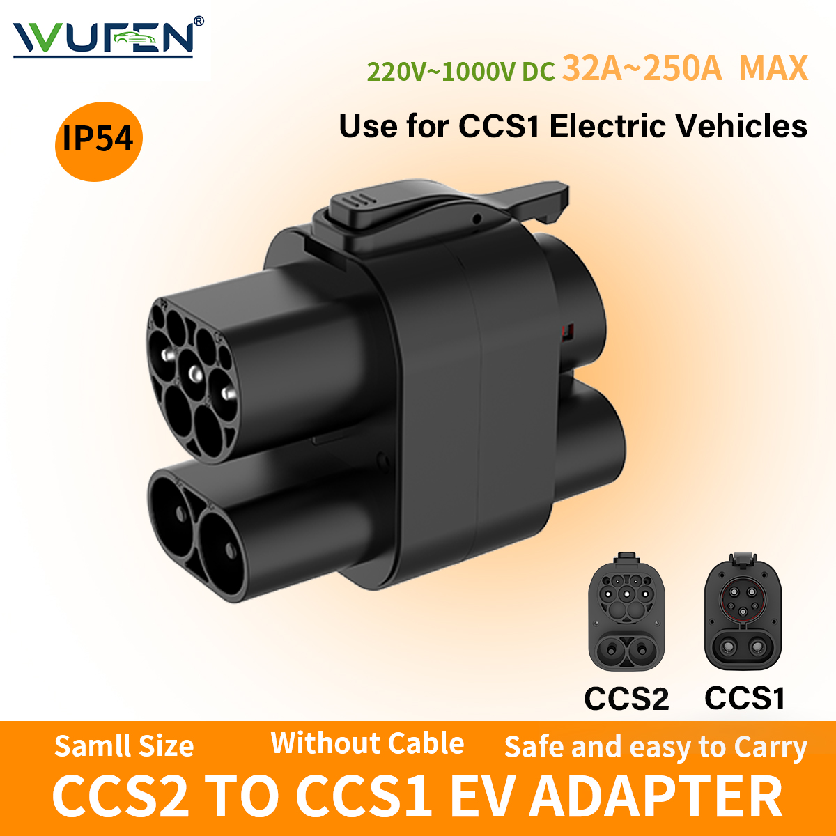 WUFEN CCS2 To CCS1 EV Adapter  - Ccs2 To Ccs1 Fast Charge Adapter 250Kw recension och pris